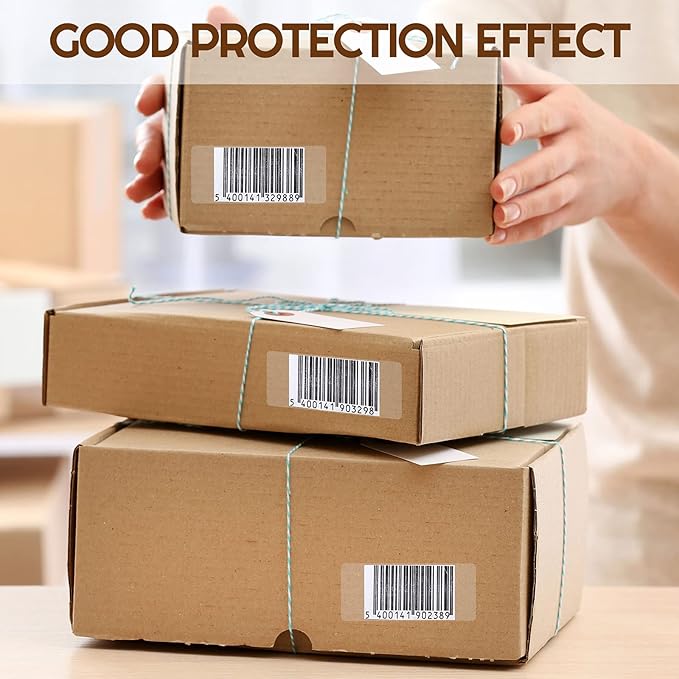 Zonon 1000 Pcs Clear Labels Label Protector Clear Stickers Wafer Seals Waterproof Labels for Protecting Barcodes, Numbers and Stickers (3.14 x 1.18 Inch,Rectangle)