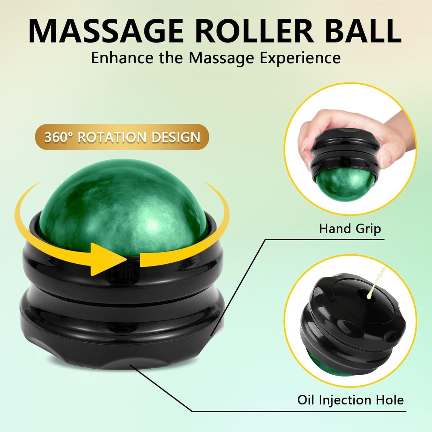 Sore Muscle Massage Oil for Massage Therapy, with Massage Roller Ball & Thumb Saver Massager, Body Massage Oil for Muscle Relaxing, Soothes Joints & Muscles with Arnica, Lavender Oil(8 Fl Oz)