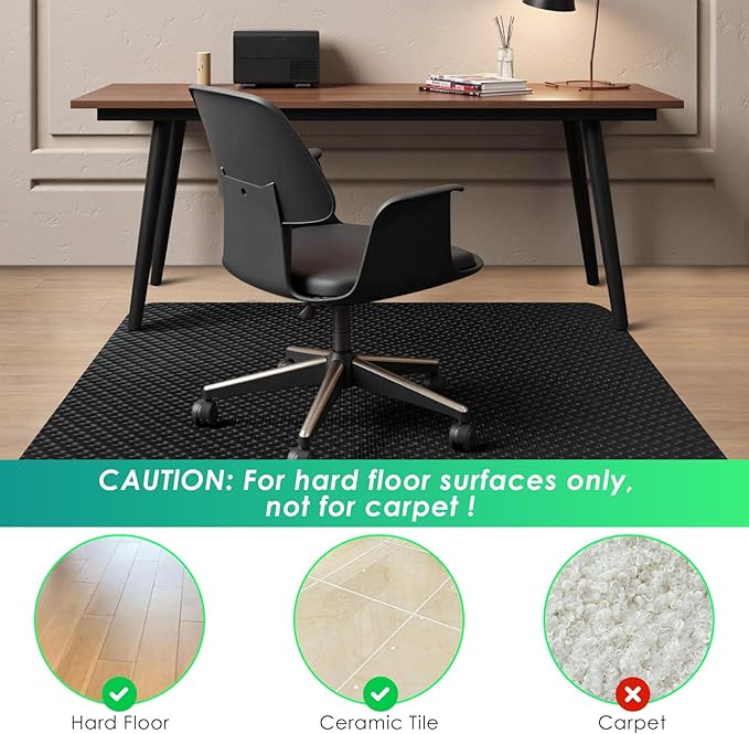 Vicwe Gaming Chair Mat for Hard Floor,36" x 48" Computer Chair Mat for Tile Floor,Anti-Slip Hard Floor Protector Rolling Chair for Office Home