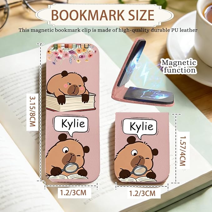 Magnetic Bookmark Clip Personalized for Readers, Custom Name Magnetic Page Marker for Books,4 Pack Gifts for Book Lover, Teachers, Student, Women and Firends