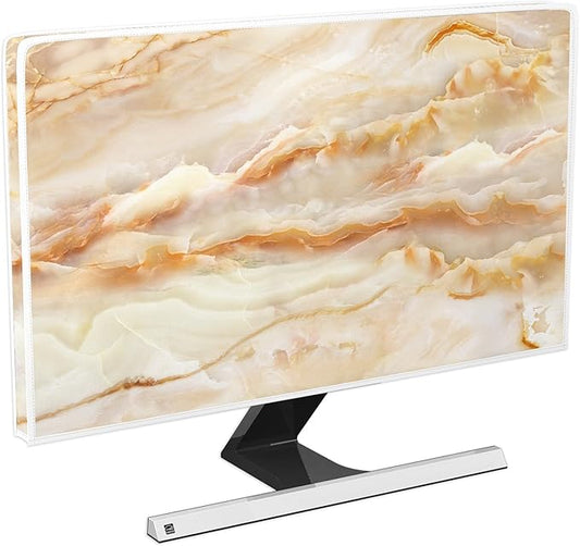 Baocicco Abstract TV Screen Cover with Marble Design Aesthetic Laptop Television Covers for Xmas LED LCD OLED TVs Decoration Anti-Static Dustproof Protective Cover for LCD/LED/HD 32 Inch