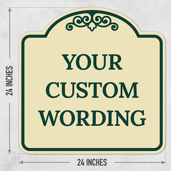 Custom Decorative Sign, Personalized Metal Sign for Business, Driveway, Home, Airbnb, Office Door Plaque, Ivory Sign, 24x24 Inches, ACM, Fade Resistant, Made in USA by Sigo Signs