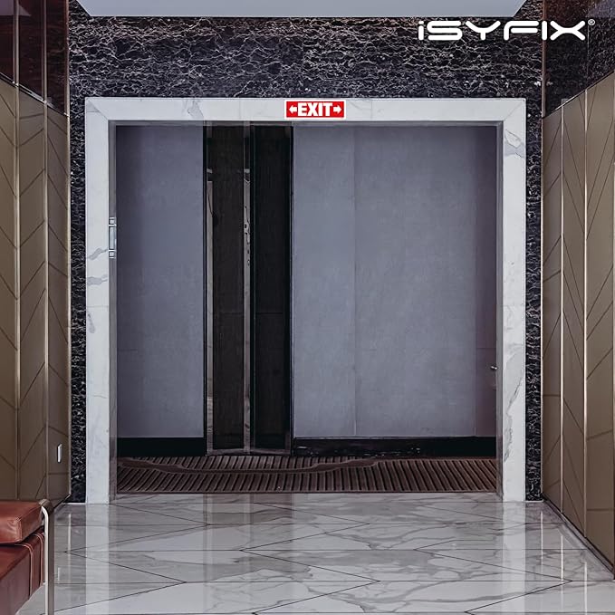 iSYFIX Exit Signs - 12 Pack 12x4 Inch Directional Right & Left Arrow Signs, 40 mil Polystyrene Plastic, UV Laminated, Scratch & Fade Resistant, Waterproof - Ideal for Office, Theater, School, Business