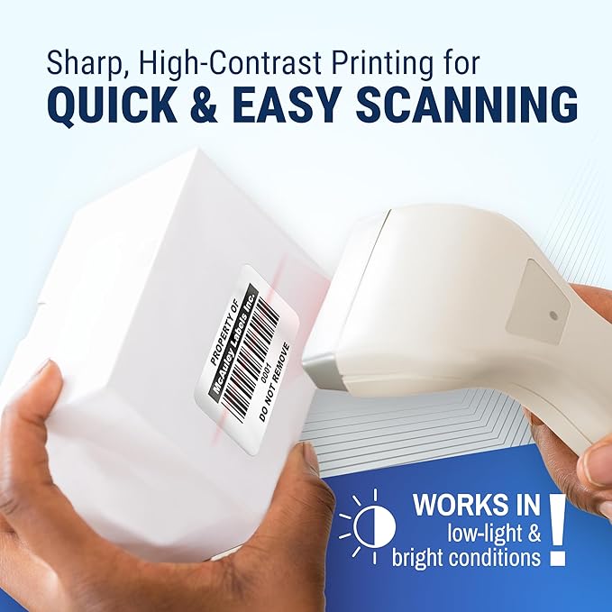 McAuley Labels Custom Asset Tags for Equipment – Numbered, Permanent, Adhesive, Metalized Silver Polyester - ID Label - 2x1 Inches