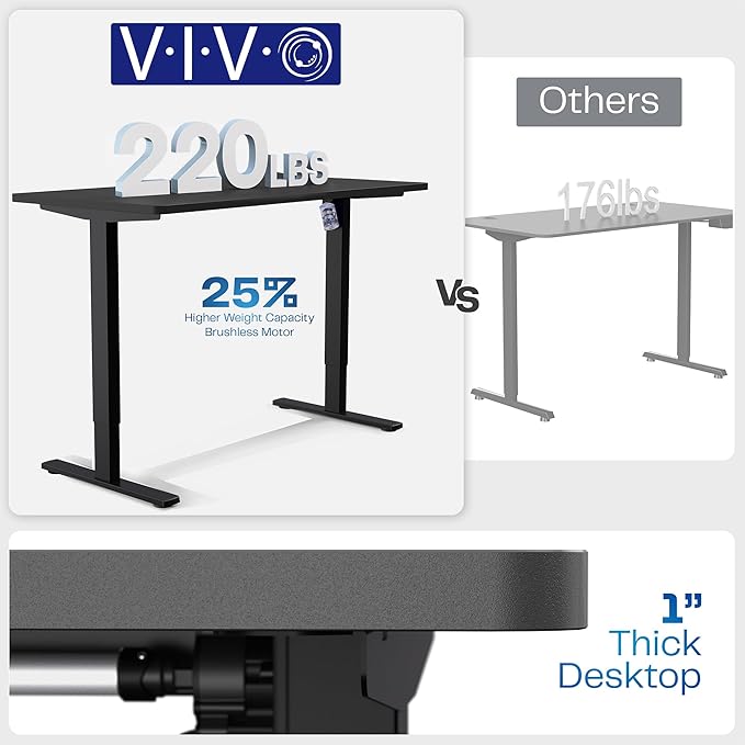 VIVO Electric 60 x 30 in Standing Desk, Memory Height Adjustment, 1B Series, Holds 220 lbs, Reclaimed Wood Top Gray Frame, DESK-KIT-1G6P-30