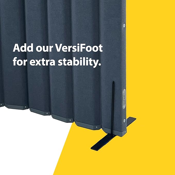 Versare VersiPanel Acoustical Partition Wall - Sound Panel Classroom Office Room Divider, Flexible Arrangement, Easy Roll-up Storage (Grey, 8' Wide x 30" Tall)