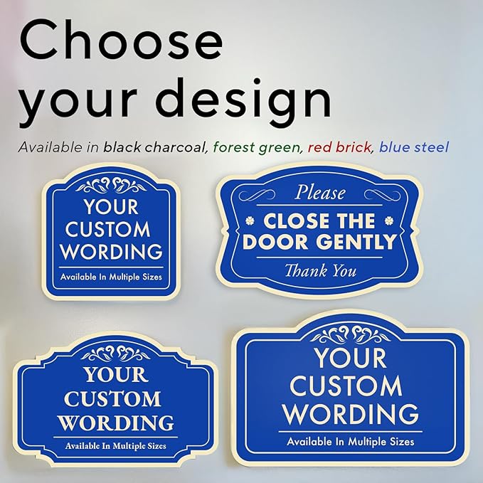 Custom Decorative Outdoor Metal Sign - Personalized Aluminum Design 1 Blue Steel - 24x24 In, Waterproof, Made In USA, Driveway Sign