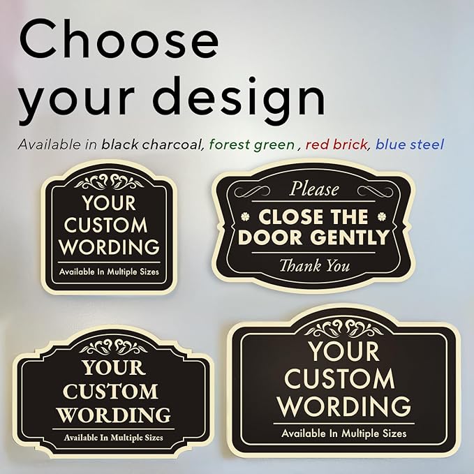 Custom Outdoor Metal Signs, Personalized Aluminum Sign - Driveway, Waterproof - Design 2 Black Charcoal 42x28 In