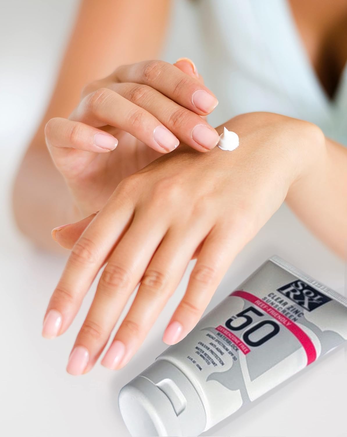 SolRX MINERAL+ SPF 50 Sunscreen - Zinc Oxide Sunscreen, Water Resistant Sunscreen, Reef Safe Sunscreen, Broad Spectrum Sunscreen for Face and Body