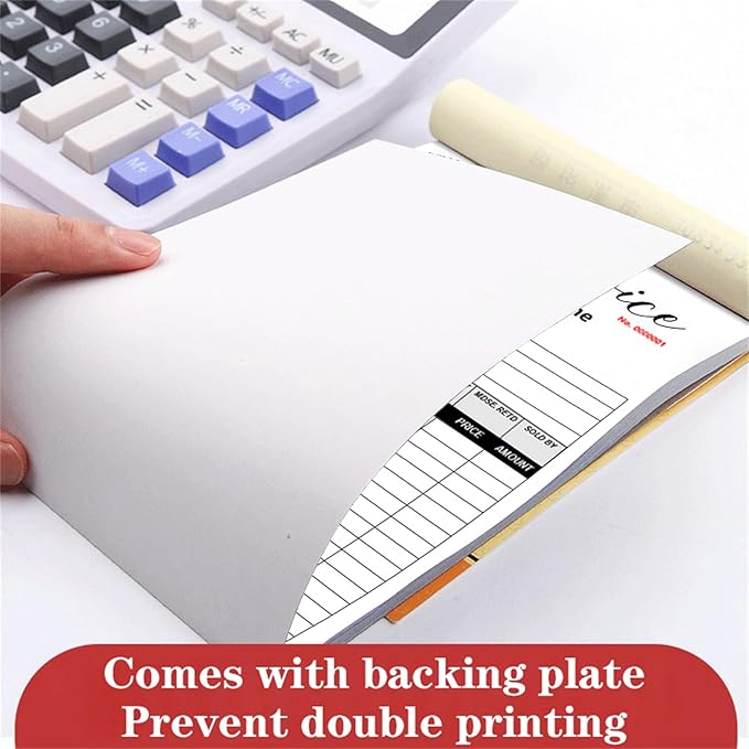Custom Invoice Book in 3-Part /2-Part Receipt Book with Carbon Copies Personalized Carbonless Service Invoice Form Books Sales Order Book with Company Name Logo Address,F-Invoice Book