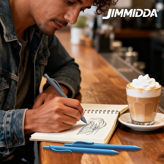 JIMMIDDA Pens Bulk, 52 Pack Ballpoint Black & Blue Ink, 1.0MM Medium Point Bluk Retractable for Smooth Writing, Quick Drying No Bleed Journaling for Office School Supplies Home Work