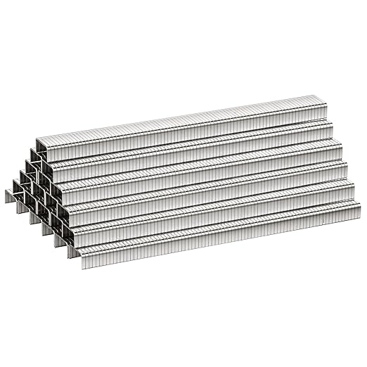 meite T-50 Heavy Duty Staples Marine, 1/4 Inch 304 Stainless Steel Staples for Staple Gun, 20 Gauge 3/8 Inch Crown Upholstery Staple for Marine Applications (1 Case)