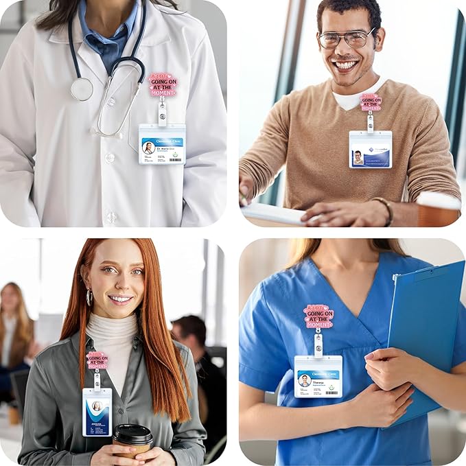 A Lot Going on at The Moment Funny Nurse Badge Reel, Retractable ID Card Badge Holders, Medical Badge Clip for ED ICU Nurses Station Pharmacy RN LPN MA Resident Physician Rph Patient Services Workers