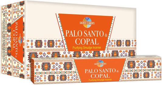 Sacred Elements Palo Santo & Copal Incense Sticks – 12 Pack | Natural Holy Palo Santo for Cleansing, Meditation, Smudging & Aromatherapy | Premium Copal Resin Blend | Long-Lasting Fragrance