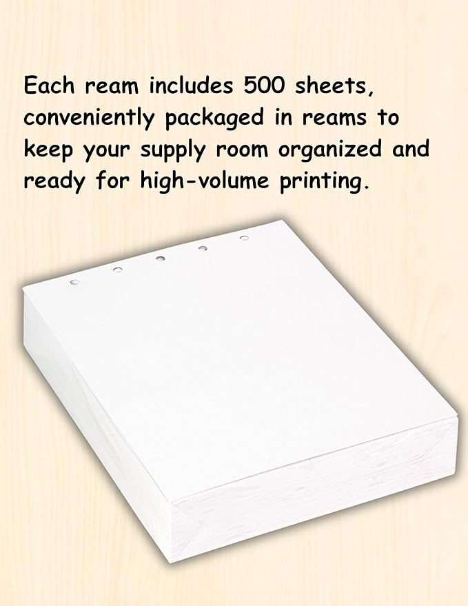 Limited Papers(TM) Writing and Copy Paper, Variation of Colors 8.5" x 11", 5 Hole Top-Punched, 20 Pound Text, 500 Sheets Per Ream. (500, Peach)
