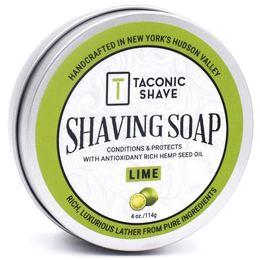 Taconic Shave Shaving Soap – Lime Scent – Dense, Slick Lather for Classic Wet Shaving – Brush & Bowl Lathering – Protective Cushion & Glide – Made in the USA