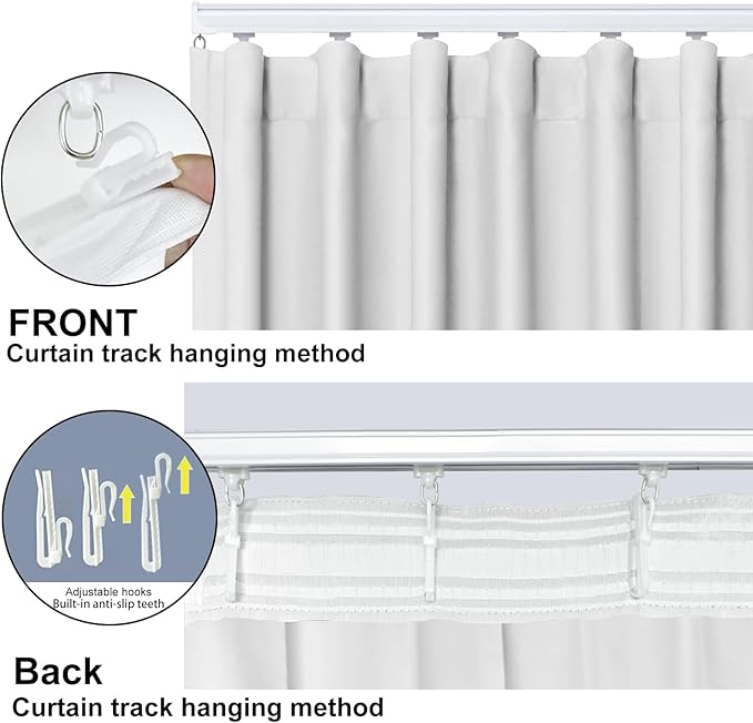 Cbsroro Room Divider Blackout Curtain Track Curtains Wall Dividers Panels Screen for Living Rooms Bedroom Office Privacy Partition Separation, W150 × L96 Inch,1 Panel, White