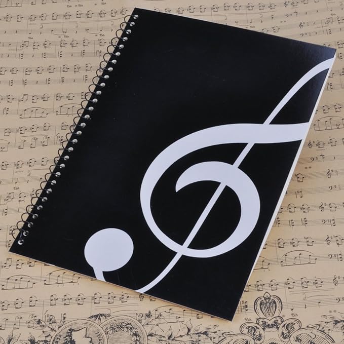 10 Pcs Music Notebook,Music Staff Notebook,50 Sheets/100 Pages Blank Sheet Music Notebook,Music Manuscript Paper,Manuscript Paper Notebook,Spiral NotebookMusic Writing Composition Notebook(10 Pcs Music Note Black)
