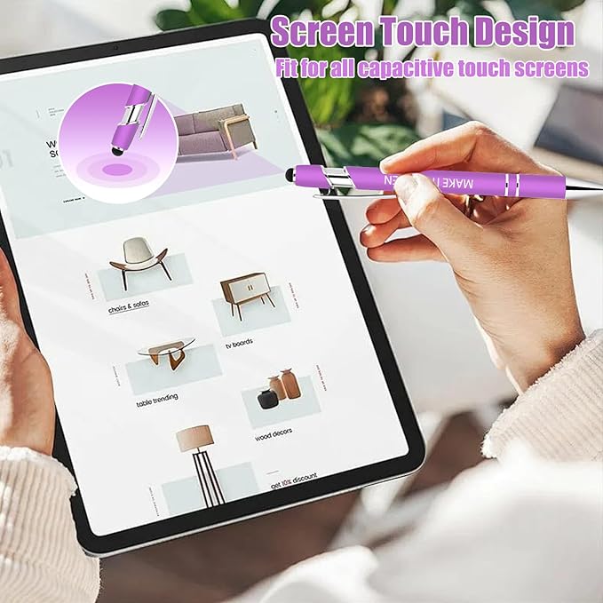 Luxeviss 10 Pcs Inspirational Pens Bulk - Motivational Ink Ballpoint Pen with Quotes Stylus Tip Nurse Gifts for School Coworkers Office Supplies Black Ink