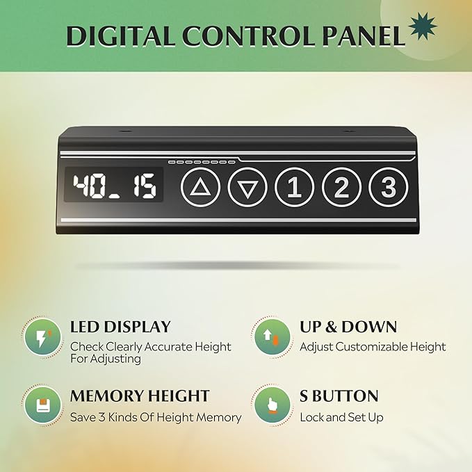 DEVAISE 48 x 24 Inch Standing Desk, Whole-Piece Electric Standing Desk with Adjustable Height, 3-Preset Memory Sit Stand up Desk, One Piece Desktop Computer Desk for Home, Office (White)