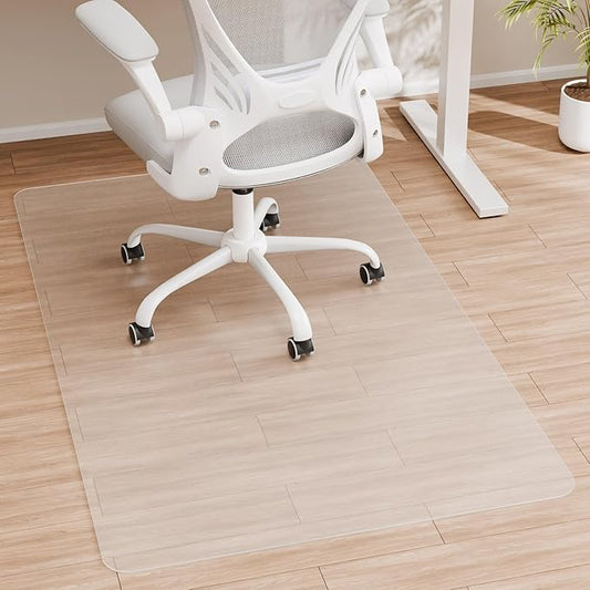 HOMEK Office Chair Mat for Hardwood Floor, 60" x 36" Clear Computer/Desk Chair Mat for Hard Floor, Thicker, Easy Glide, Non-Slip, Protects Hard Surfaces from Scratches, Ideal for Home or Office