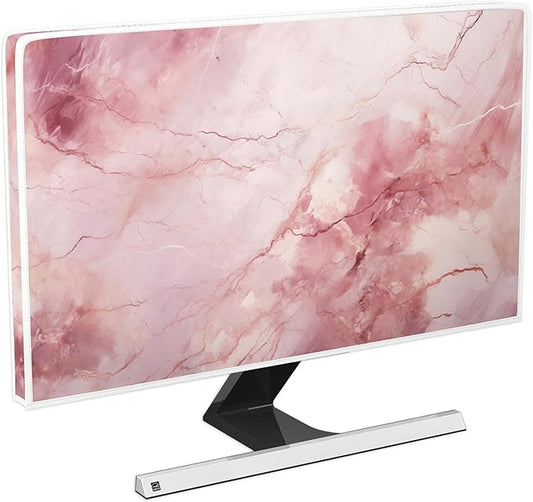 Baocicco Fashion Pink Marble Waterproof Television Cover 32 Inch Full Body Covers for Television Screen Panel Case Computer Sleeve Compatible with PC, Desktop and TV LED LCD OLED Decorations