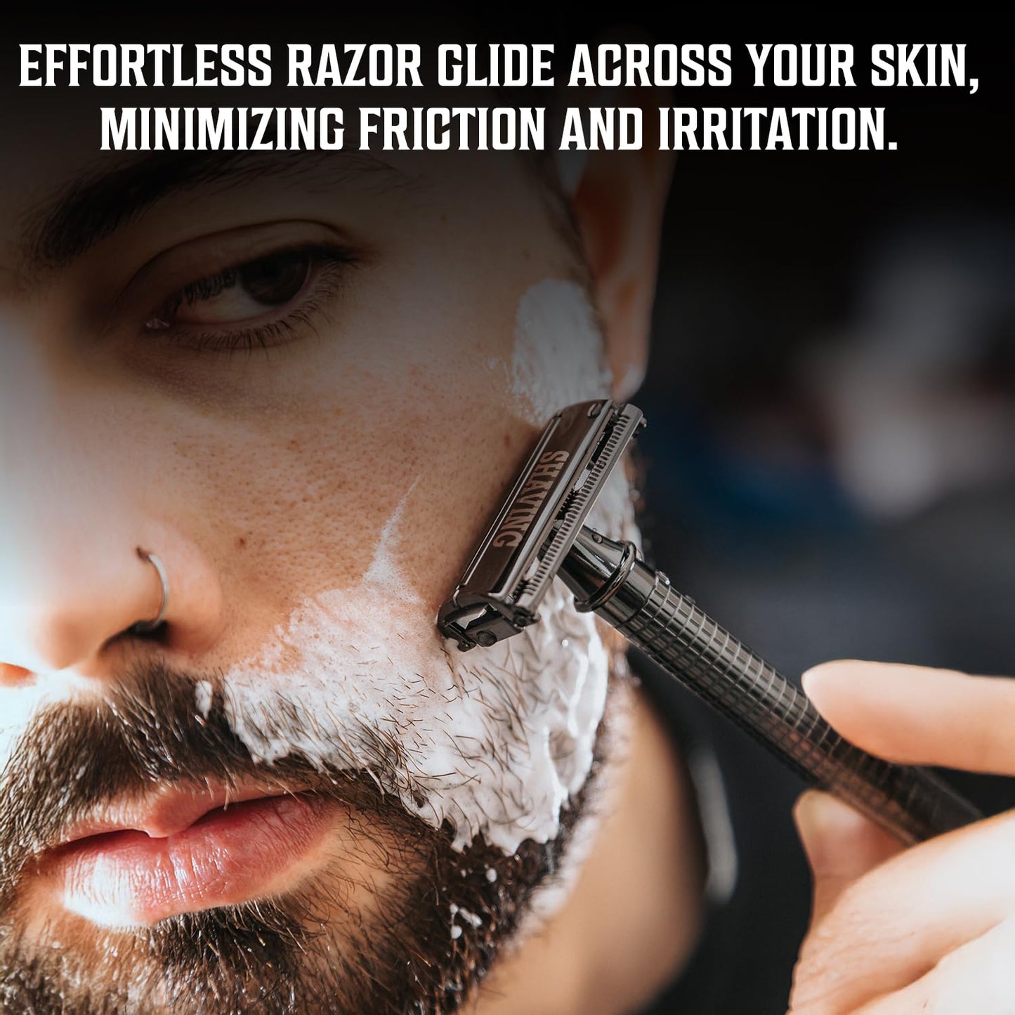 Viking Revolution Luxury Shaving Cream for Men- Sandalwood Scent - Soft, Smooth & Silky Shaving Soap - Rich Lather for the Smoothest Shave - 5.3oz