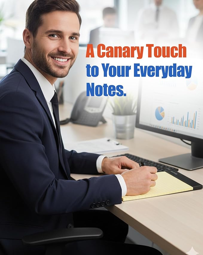 Mintra Office Legal Pads - ((BASIC CANARY 6pk, 5in x 8in, NARROW RULED))