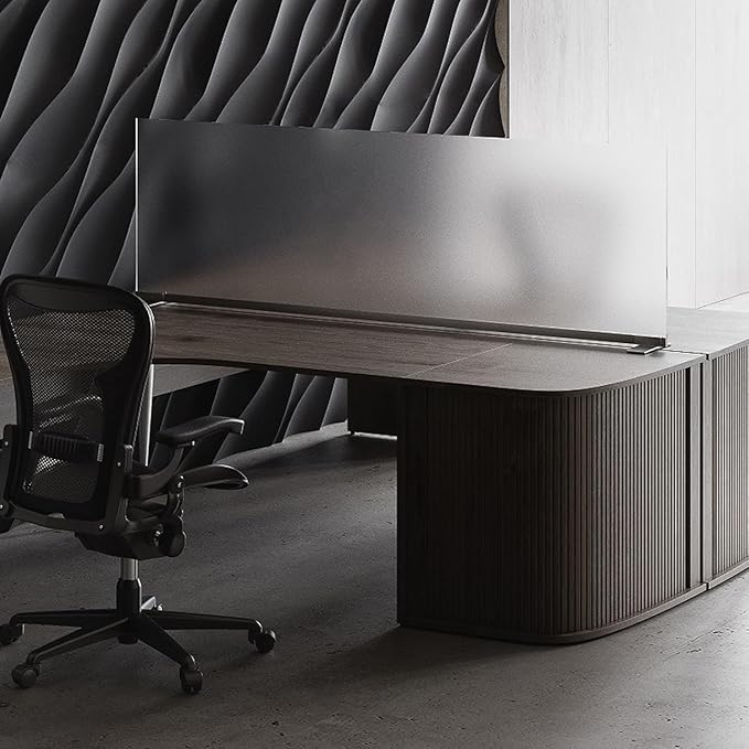 OBEX Acrylic Free Standing Screen, Divider for Desk Privacy Home & Office Partitions for Table Top Workstation, Portable Cubicle Panel for Work, 12" x 42", Frosted