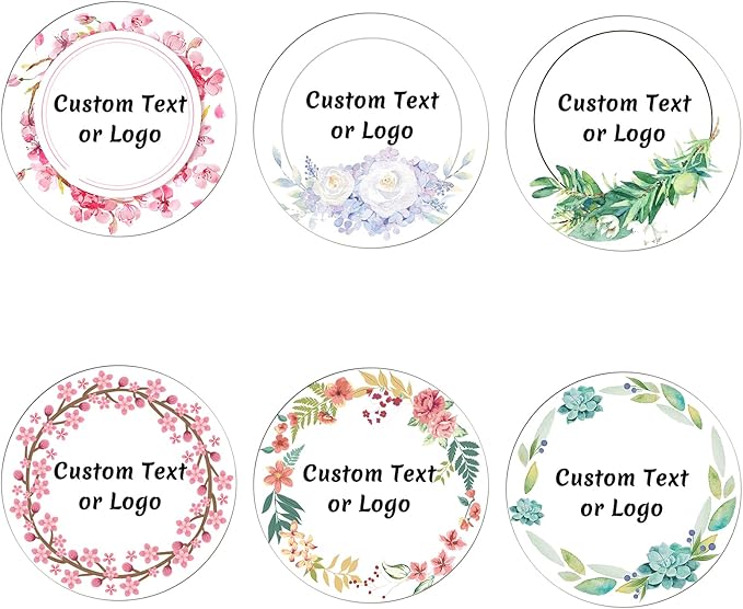 JOVELLO Personalized Custom Stickers - 60-1000 PCS Circle Custom Labels for Business, Logo, Office, Parties, etc (Labels Stickers-9)