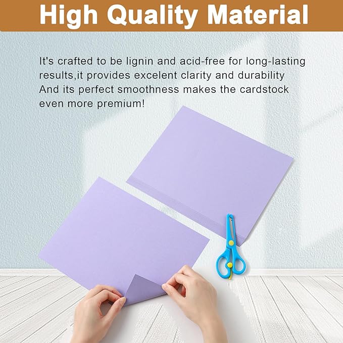 Silunkia 100 Sheets Purple Cardstock 8.5 x 11 Certificates Paper, 200gsm/75lb Heavyweight Paper Card Stock for Cards Making, Greeting Card, Business Cards, School Crafting, Menus