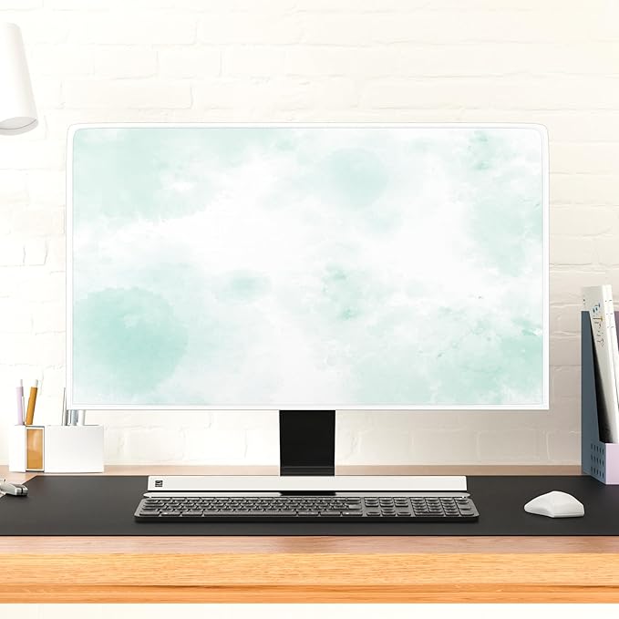 Baocicco Abstract Watercolor Waterproof TV Display Screen Cover 65 Inch Cyan Marble Dip Dyeing Dust Proof TV Covers for Television Screen Anti-Static Dustproof Protective，Mint Green