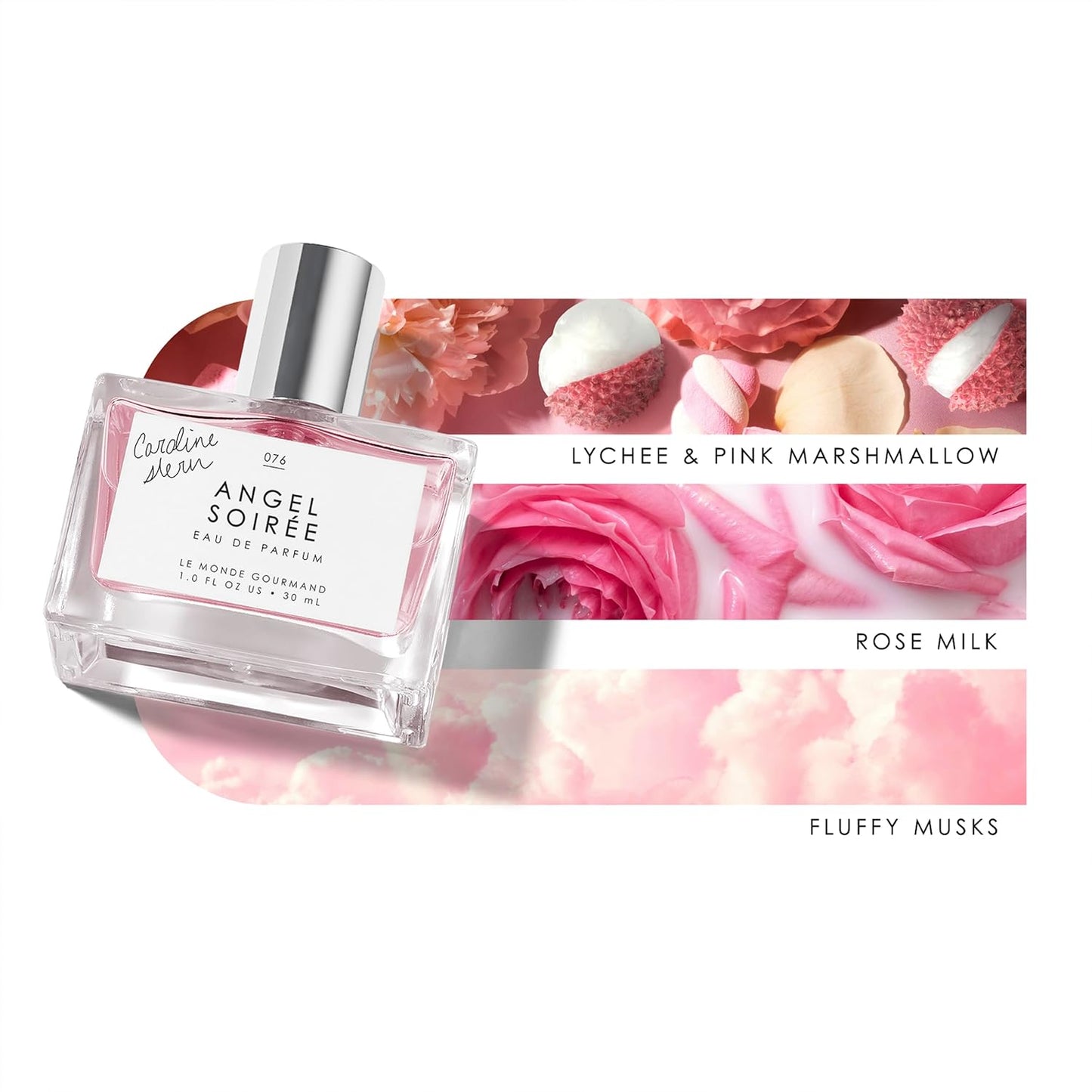 Le Monde Gourmand Angel Soirée Eau de Parfum - 1 fl oz (30 ml) - Lychee, Pink Marshmallow, Rose Milk Perfume Notes