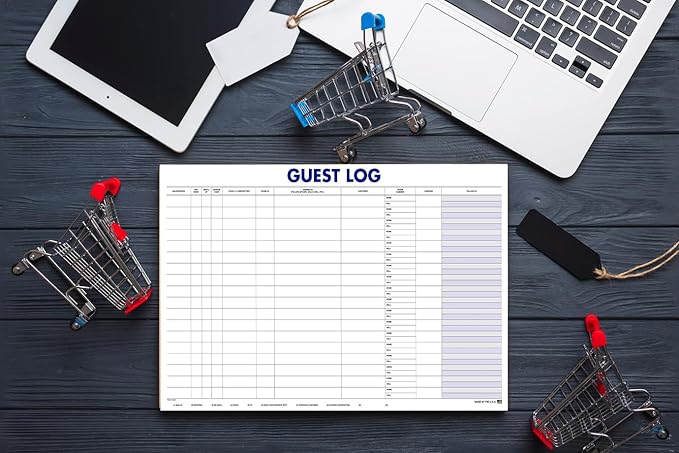 Guest Log Book for Automotive Dealerships – Customer Sign-in Tracking Log – 17" × 11" Visitor Registration Book – 100-Sheet Pad for Auto Service Centers, Repair Shops, Lead Management - 1 Pad