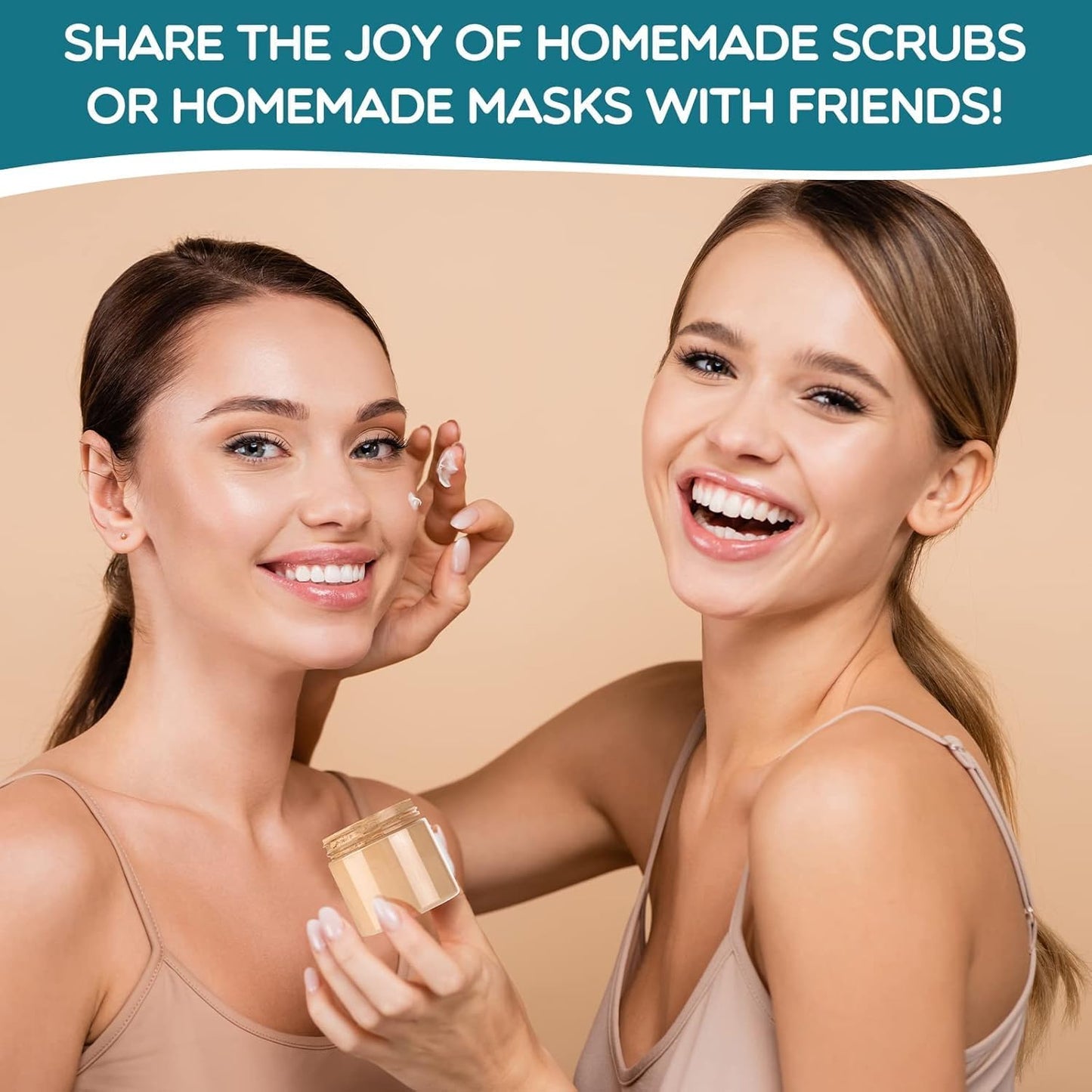 SATINIOR 24 Pieces Empty Clear Plastic Jars with Lids Round Storage Containers Wide Mouth for Beauty Product Cosmetic Cream Lotion Liquid Butter Craft and Food(Blue Lid,4 oz)