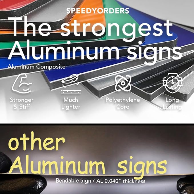 Custom Metal Signs, Personalized Aluminum, Customized Safety, Business Signs, Waterproof Outdoor, White Aluminum (Black & Yellow, 18x12 In)