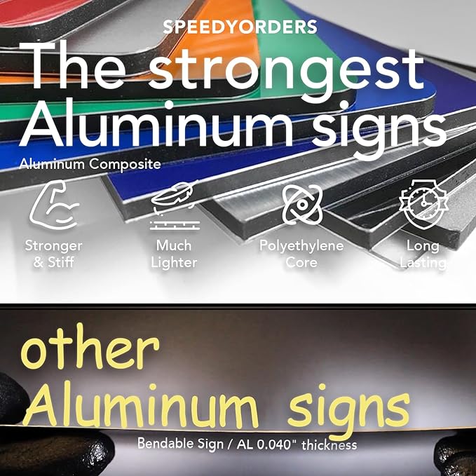 Custom Outdoor Metal Signs, Personalized Aluminum Signs, Customized Safety Signs, Metal Business Signs, Waterproof Outdoor Business Signs, White Aluminum (Black & Yellow, 36x24 In)