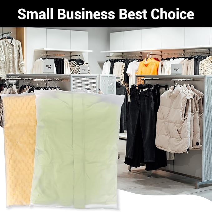 Svaldo Clothing Bags, 25 Count 20x28 inch Jumbo Extra Large Frosted Zipper Plastic Bags for Clothes, Sweater Dress, Backpack, Blanket, T Shirt Packaging Shipping, 3 Mil, with Vent Holes