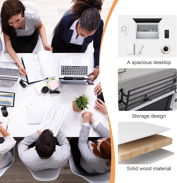 Conference Table,55.1''Folding Conference Room Table for 4-12 People,Mobile Flip Top MeetingTraining Table with Different Coulor and Styles for Offices, Classrooms,Meeting Room (6, C)