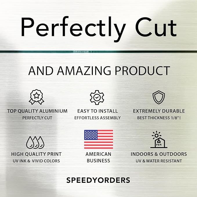 SPEEDYORDERS Custom Outdoor Metal Signs, Personalized Aluminum Signs, Customized Safety Signs, Metal Business Signs, Waterproof Outdoor Business Signs, White Aluminum (Brown Background, 20x20 In)