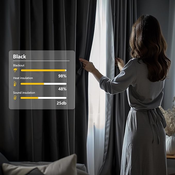 Cbsroro Room Divider Blackout Curtain Track Curtains Wall Dividers Panels Screen for Living Rooms Bedroom Office Privacy Partition Separation, W150 × L108 Inch,1 Panel, Black