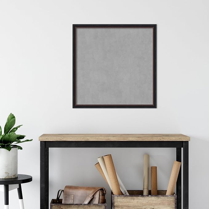 Amanti Art Black Framed Magnetic Board 26x26 Medium Vision Board for use with Magnets, 100% Metal Sheet to Display Items as Office Decor or for Home Organization in mudroom, Kitchen or Kids Room