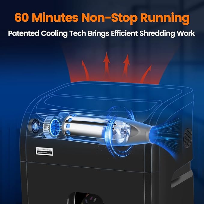 VidaTeco Paper Shredder for Home Office Heavy Duty with 60 Mins Running with US Patented Cutter,Shred CD/Card with Extra Large Bin,AUTO Jam Proof(ETL) (18-Sheet Micro Cut)