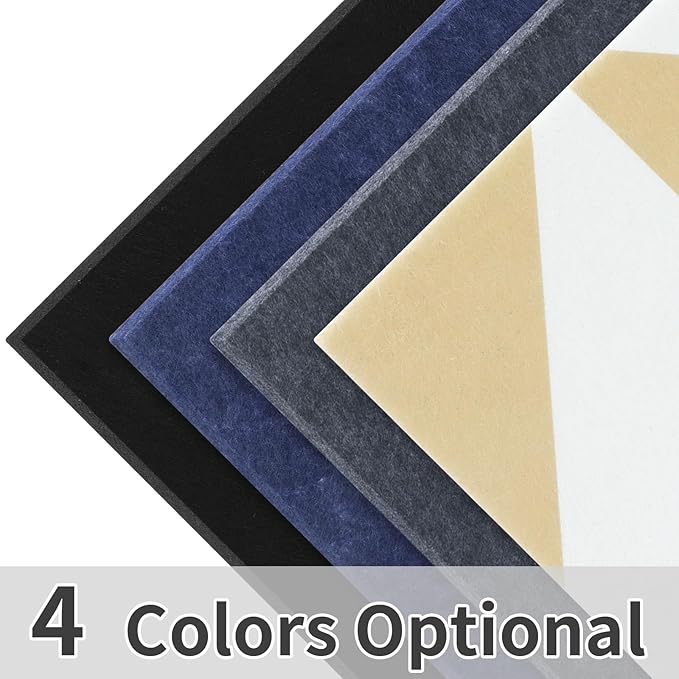 Smarpau Large Cork Board for Walls, 12 Pack Square Bulletin Board, 48"x36" Pin Board with Pushpins Removable Security Stickers, Felt Wall Tiles for Office Home Decoration-Deep Grey