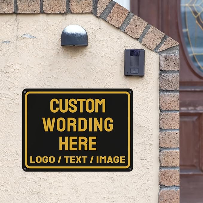Custom Sign Bulk Personalized Metal Signs For Outdoor Indoor Business Home Store Office Yard Street Lawn Make Your Own Customized Signs With Your Logo Text Photo, 12x16inch