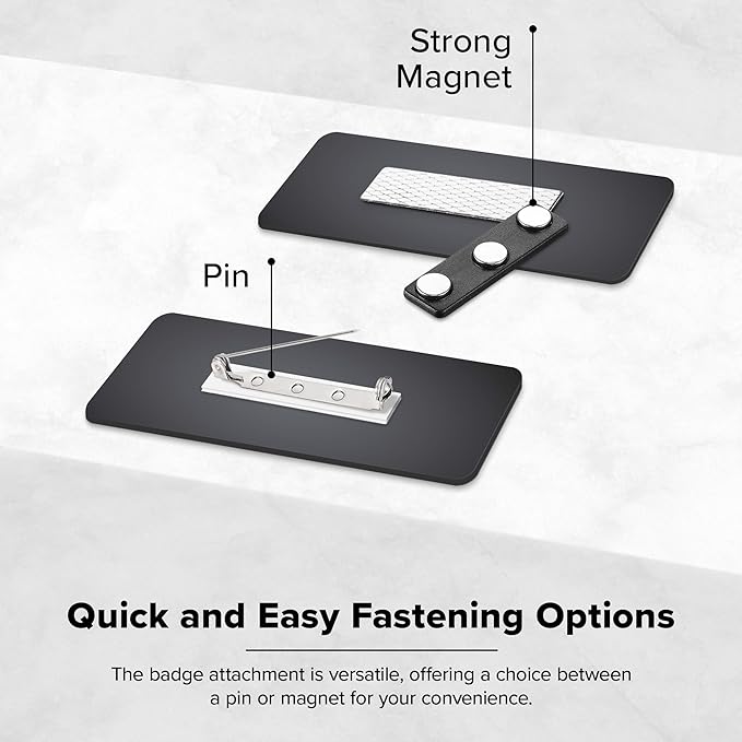 Custom Engraved Name Tags, Magnetic Brushed Aluminum Name Tags, Personalized Name Tags, 1x3 Inches, Durable Engravable Impact Material, Made in The USA by My Sign Center