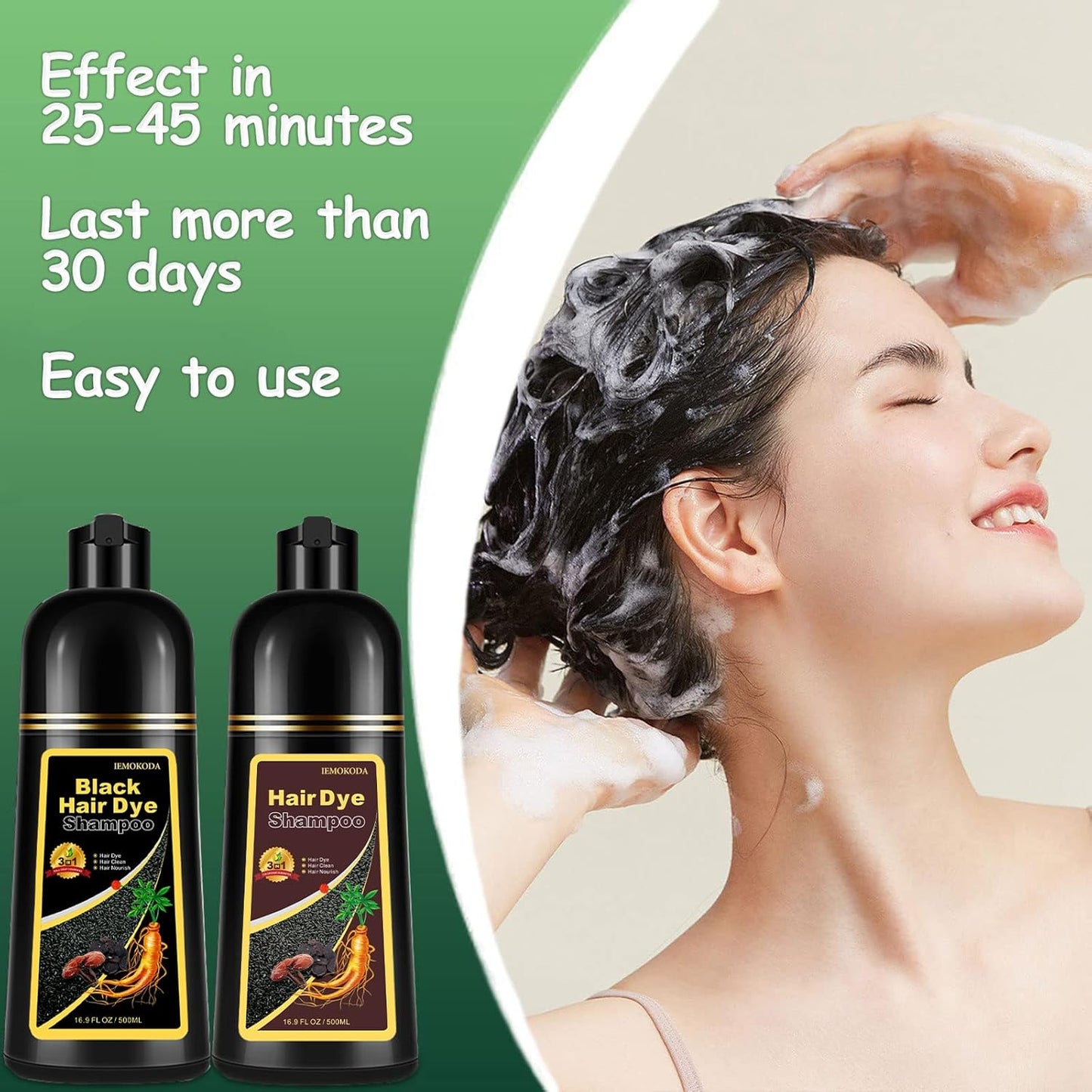 Hair Dye Shampoo 3 in 1, Blonde Brown Hair Dye 16.9 FL Oz, Hair Shampoo, Semi-Permanent Hair Color Shampoo, Lasts 30 Days (Blonde Brown)