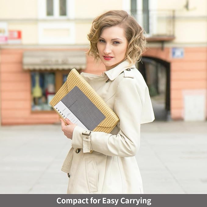 Spiral Notebook-5.75" x 8.125" College Ruled Journal with Inner Pockets and 160 Pages,PU Leather Cover Business Journal, Twin-Wire Binding Notebook Perfect for Office & Home School Supplies Grey