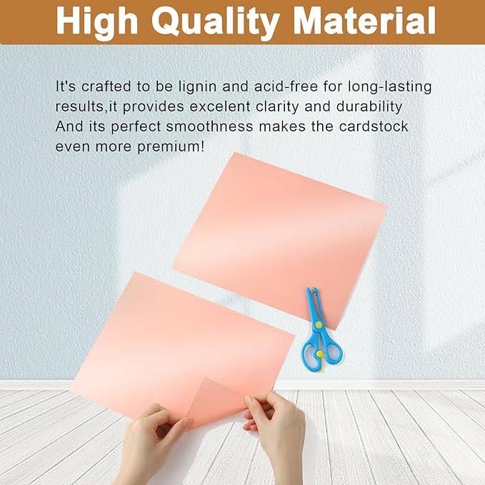 Silunkia 28 Sheets Pink Shimmer Cardstock 8.5 x 11 Craft Paper, 92lb Premium Glossy Paper Card Stock for DIY Cards Making, Anniversaries, Wedding Invitations, Greeting Cards