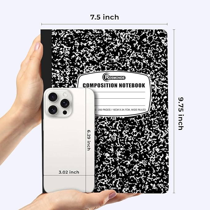 Rosmonde 1000 Pack (Pallet) Composition Notebooks Bulk, Wide Ruled, Pallet of Notebooks, 200 Pages (100 Sheets), 9-3/4 x 7-1/2, Bulk Notebooks for School, Bulk Office Notebooks, 4-7 Days Transit